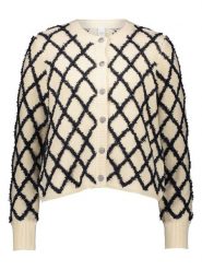 YAS Kardigan w kolorze kremowo-czarnym rozmiar: XL. Brązowe kardigany damskie YAS, xl, bez wzorów, z bawełny. Za 146.28 zł.