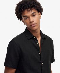 Superdry Riviera koszula lniana krótki rękaw — 100% len, relaxed fit. Niebieskie koszule damskie Superdry., na lato, s, bez wzorów, ze lnu, bez kołnierzyka, bez ramiączek. Za 344.20 zł.
