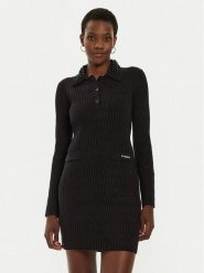 Pinko Sukienka dzianinowa York 104360 A27J Czarny Regular Fit. Czarne sukienki damskie Pinko, m, bez wzorów, z dzianiny, bez kołnierzyka, bez ramiączek. Za 559.99 zł.
