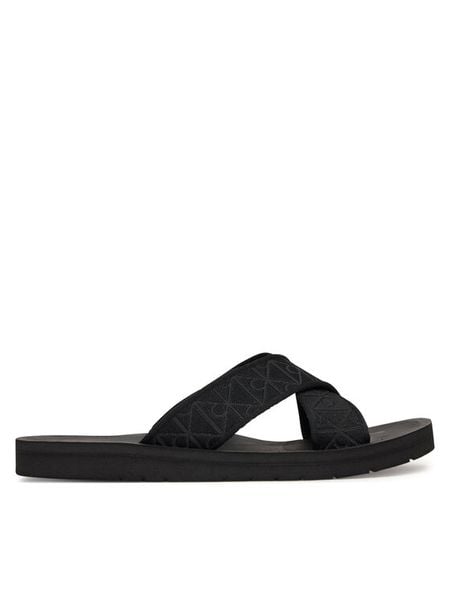 Calvin Klein Klapki Ess Diecut Xcross Wb Aop HM0HM02093 Czarny. Czarne klapki i japonki męskie CALVIN KLEIN, z materiału. Za 289.99 zł.