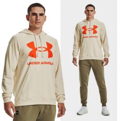 Bluza fitness męska UNDER ARMOUR Rival Fleece z kapturem. Brązowe bluzy z kapturem męskie Under Armour, m. W wyprzedaży za 170.90 zł.