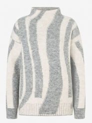 More & More Sweter w kolorze biało-szarym rozmiar: 38. Białe golfy damskie MORE & MORE, bez wzorów, bez ramiączek. Za 151.95 zł.