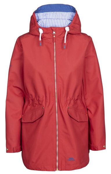 Trespass Finch - Damska kurtka przeciwdeszczowa Tp50 czerwona. Czerwone kurtki damskie 2117 OF SWEDEN, s, bez wzorów, z bawełny, bez kaptura. Za 364.99 zł.