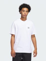 Adidas Koszulka w kolorze białym rozmiar: L. Białe bluzki damskie Adidas, l, bez wzorów, z bawełny, bez kołnierzyka. Za 74.81 zł.