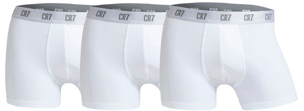 Bokserki sportowe męskie CR7 Cristiano Ronaldo (3-pack). Białe bokserki męskie CR7 Cristiano Ronaldo, bez wzorów, z bawełny. Za 172.20 zł.
