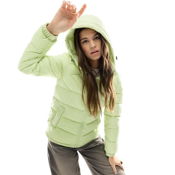 Kurtka puchowa lifestyle damska SIROKO Kale-W. Zielone kurtki damskie SIROKO, m, bez wzorów, z materiału, bez kaptura. W wyprzedaży za 148.00 zł.