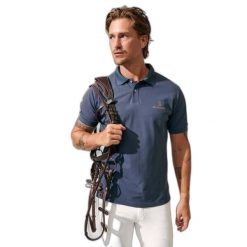 Koszulka polo do jazdy konnej PS of Sweden Lucas. Niebieskie koszulki polo męskie PS OF SWEDEN, bez wzorów, bez ramiączek. Za 379.00 zł.