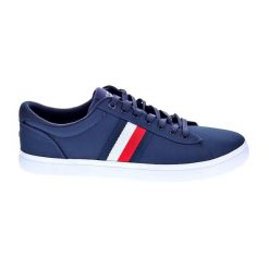 Buty męskie trampki sportowe Tommy Hilfiger ICONIC. Białe trampki i tenisówki męskie Tommy Hilfiger, bez wzorów, bez zapięcia. W wyprzedaży za 249.00 zł.