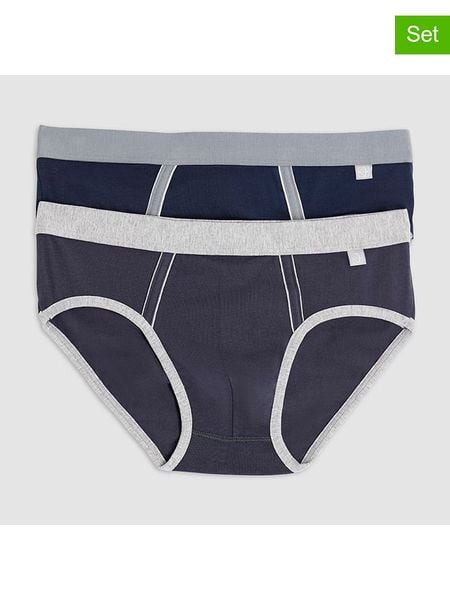 COTONELLA Slipy (2 pary) w kolorze granatowo-szarym rozmiar: M. Niebieskie slipki męskie Cotonella, bez wzorów. Za 47.94 zł.