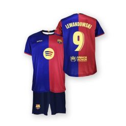 FC Barcelona komplet koszulka spodenki junior Home FCB 2024/25 Lewandowski. Brązowe szorty damskie FC Barcelona, bez wzorów. Za 279.00 zł.