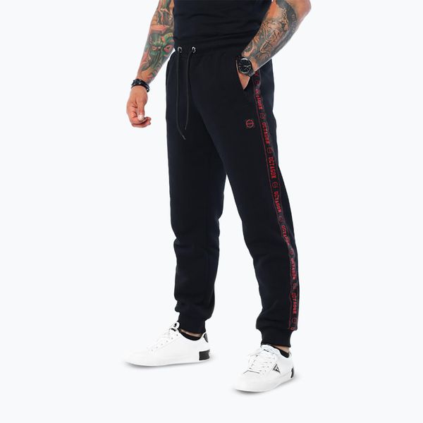 Spodnie męskie Octagon Stripe. Czarne spodnie materiałowe męskie OCTAGON, bez wzorów, z materiału. Za 219.99 zł.