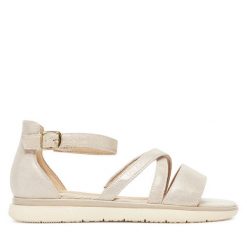 Sandały Tamaris. Czerwone sandały damskie Tamaris, bez wzorów, bez obcasa, na słupku. Za 299.99 zł.