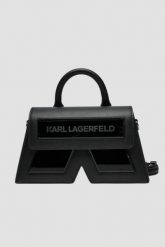 KARL LAGERFELD Czarna torebka Ikon/k Cb Leather. Czarne torebki klasyczne damskie Karl Lagerfeld, bez wzorów, ze skóry, bez dodatków. W wyprzedaży za 1,259.99 zł.