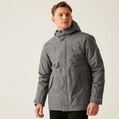 Kurtka turystyczna zimowa męska Sterlings IV Regatta. Szare kurtki męskie Regatta, na zimę, m, bez wzorów, eleganckie, z kapturem. W wyprzedaży za 329.99 zł.