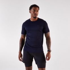 Koszulka do biegania w terenie męska Kiprun Run 500 Resist. Szare t-shirty sportowe męskie KIPRUN, m, z materiału, bez ramiączek, do biegania. Za 89.99 zł.