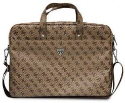 Torba Guess Saffiano 4G Triangle Logo Computer Bag 16” brązowy. Brązowe torby na laptopa damskie Guess, z aplikacjami, ze skóry ekologicznej. Za 309.00 zł.