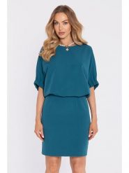 Made of emotion Sukienka w kolorze niebieskim rozmiar: XXL. Niebieskie sukienki damskie Made Of Emotion, xxl, bez wzorów, bez kołnierzyka, bez ramiączek, mini. Za 254.99 zł.