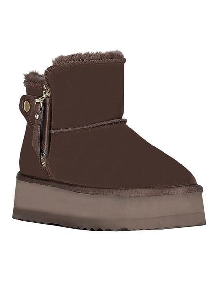 Geographical Norway Botki zimowe "Ozipcache" w kolorze brązowym rozmiar: 39. Brązowe botki damskie Geographical Norway, na zimę, z futra, bez obcasa, bez zapięcia. Za 169.67 zł.