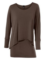 Heine Koszulka w kolorze brązowym rozmiar: 36. Brązowe t-shirty damskie Heine, bez wzorów, bez kołnierzyka. Za 92.21 zł.