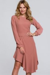 Asymetryczna sukienka z falbaną w stylu flamenco. Sukienki damskie Sukienki.shop, l, bez wzorów, wizytowe, z asymetrycznym kołnierzem, bez ramiączek, asymetryczne. Za 319.00 zł.