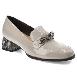 Szare Półbuty S.Barski Eleganckie Obuwie Damskie. Szare półbuty damskie S.BARSKI, bez wzorów, ze skóry ekologicznej, eleganckie, bez obcasa, na obcasie. Za 229.00 zł.
