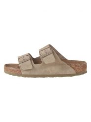 Birkenstock Skórzane klapki w kolorze khaki rozmiar: 39. Brązowe klapki damskie Birkenstock, bez wzorów, bez obcasa. Za 394.95 zł.
