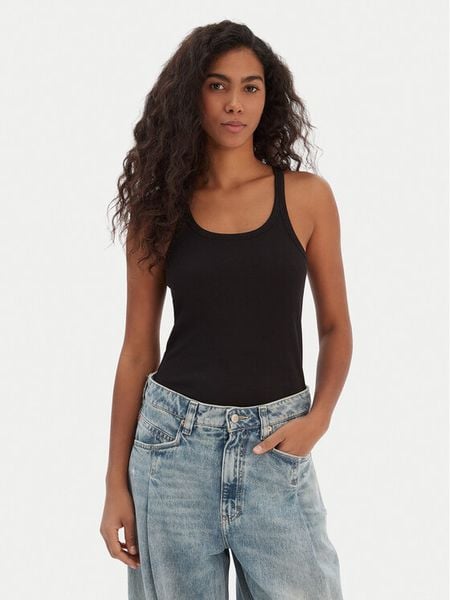 BOSS Top Epetite 50554664 Czarny Regular Fit. Czarne topy damskie Boss, xl, bez wzorów, z bawełny, bez ramiączek. Za 229.99 zł.