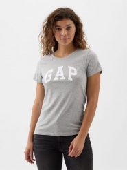 GAP Koszulka w kolorze jasnoszarym rozmiar: S. Szare bluzki damskie GAP, s, bez wzorów, z bawełny, bez kołnierzyka, bez ramiączek. Za 65.85 zł.