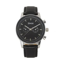Zegarek Zemge Zegarek męski z kolekcji CLASSIC Czarny/Srebrny ZS1003 uniwersalny. Czarne zegarki męskie ZEMGE, srebrne. Za 332.10 zł.