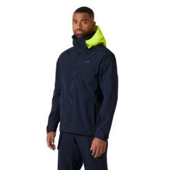 Kurtka wodoodporna Helly Hansen HP Storm Racing. Niebieskie kurtki męskie Helly Hansen, bez wzorów, sportowe, bez kaptura. W wyprzedaży za 1,127.60 zł.