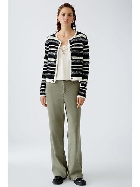 Oui Kardigan w kolorze czarno-białym rozmiar: 38. Białe kardigany damskie Oui, bez wzorów, ze splotem. Za 187.07 zł.