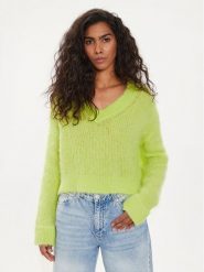 American Vintage Sweter Bymi BYM18AE24 Zielony Regular Fit. Zielone swetry klasyczne damskie American vintage, l, z wełny, bez kołnierzyka. Za 339.99 zł.