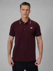 4F Koszulka polo regular męska - czerwona S. Czerwone koszulki polo męskie 4f, m, bez wzorów, z dzianiny, bez ramiączek. Za 119.99 zł.