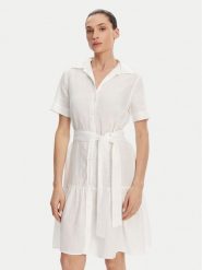 Gant Sukienka koszulowa 4503434 Biały Regular Fit. Białe sukienki damskie Gant, bez wzorów, ze lnu, bez kołnierzyka, bez ramiączek, koszulowe. Za 669.99 zł.