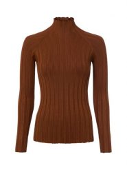 Marie Lund dzianinowa koszulka z długim rękawem Kobiety brązowy, XS. Brązowe t-shirty damskie Marie Lund, uniwersalny, bez wzorów, z dzianiny, bez kołnierzyka. Za 139.95 zł.