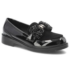 Czarne Mokasyny S.Barski Eleganckie Obuwie Damskie. Czarne mokasyny damskie S.BARSKI, z lakierowanej skóry. Za 159.00 zł.