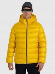 KURTKA MĘSKA ZIMOWA PUCHOWA NARCIARSKA 4F PUCH NATURALNY Z KAPTUREM ŻÓŁTA. Żółte kurtki narciarskie i snowboardowe damskie 4f, l, bez wzorów, z puchu, z kapturem, narciarskie. Za 799.99 zł.