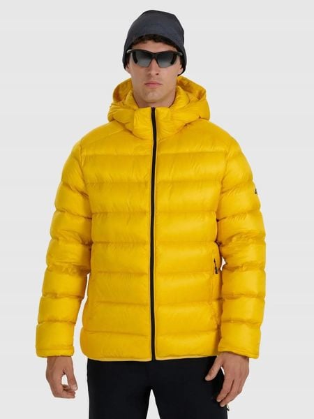 KURTKA MĘSKA ZIMOWA PUCHOWA NARCIARSKA 4F PUCH NATURALNY Z KAPTUREM ŻÓŁTA. Żółte kurtki narciarskie i snowboardowe damskie 4f, l, bez wzorów, z puchu, z kapturem, narciarskie. Za 799.99 zł.