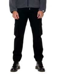 Leone 1947 Soft Basic spodnie bojówki męskie z kieszeniami i ściągaczami. Czarne spodnie sportowe męskie LEONE 1947 APPAREL, z bawełny. Za 353.64 zł.