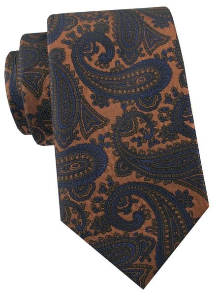 Krawat Męski - Angelo di Monti - Beż z Dużym Paisley. Krawaty i muchy męskie Angelo di Monti, bez wzorów, z tkaniny, eleganckie. Za 45.00 zł.