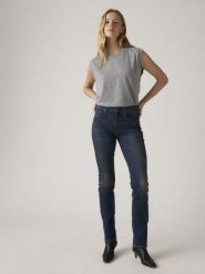 Levi's Dżinsy "724" - Slim fit - w kolorze granatowym rozmiar: W31/L30. Niebieskie jeansy damskie Levi's, z podwyższonym stanem. Za 274.95 zł.
