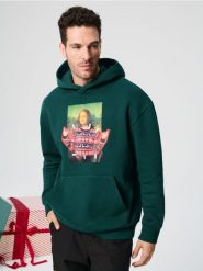 Bluza świąteczna - zielony. Zielone bluzy z kapturem męskie Sinsay, l. Za 49.99 zł.