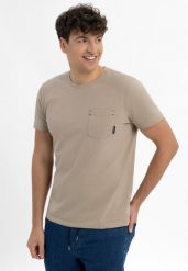 T-shirt z kieszenią TM-SVEN. T-shirty męskie Volcano, l, bez wzorów, z bawełny, bez kołnierzyka. Za 69.99 zł.