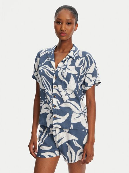 Banana Moon Koszula Taylor Floreal MHX74 Niebieski Loose Fit. Niebieskie koszule damskie Banana Moon, m, bez wzorów, z wiskozy, bez kołnierzyka, bez ramiączek. Za 319.99 zł.