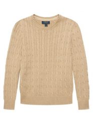 Polo Ralph Lauren Sweter 323702674513 Beżowy jasny Regular Fit. Brązowe swetry chłopięce Polo Ralph Lauren, bez wzorów, z bawełny, bez kołnierzyka. Za 599.99 zł.