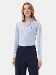 Polo Ralph Lauren Koszula 211965102002 Niebieski Slim Fit. Niebieskie koszule damskie Polo Ralph Lauren, xs, bez wzorów, z bawełny, bez kołnierzyka, bez ramiączek. Za 399.99 zł.