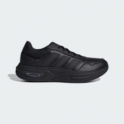BUTY SKÓRZANE CLOUDFOAM CUXXION. Czarne buty sportowe na co dzień męskie Adidas, z gumy, bez zapięcia, trekkingowe. Za 399.00 zł.