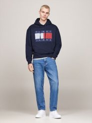 TOMMY JEANS Bluza w kolorze granatowym rozmiar: M. Niebieskie bluzy z kapturem męskie Tommy Jeans, m, z jeansu. Za 215.21 zł.