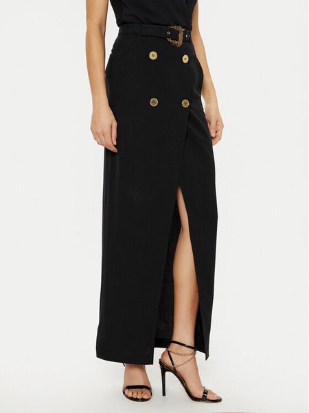 Versace Jeans Couture Spódnica maxi 78HAE802 N0432 Czarny Regular Fit. Czarne spódniczki damskie Versace Jeans Couture, bez wzorów, z jeansu, maxi. Za 769.99 zł.