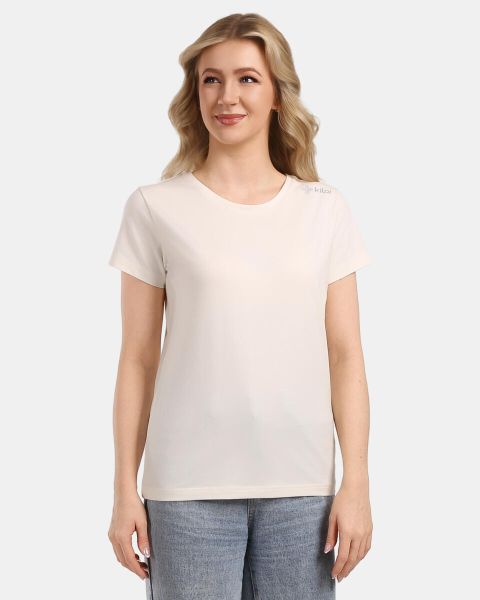 Damska bawełniana koszulka Kilpi PROMO-W. Białe t-shirty damskie Kilpi, bez wzorów, z bawełny, bez kołnierzyka. Za 112.21 zł.